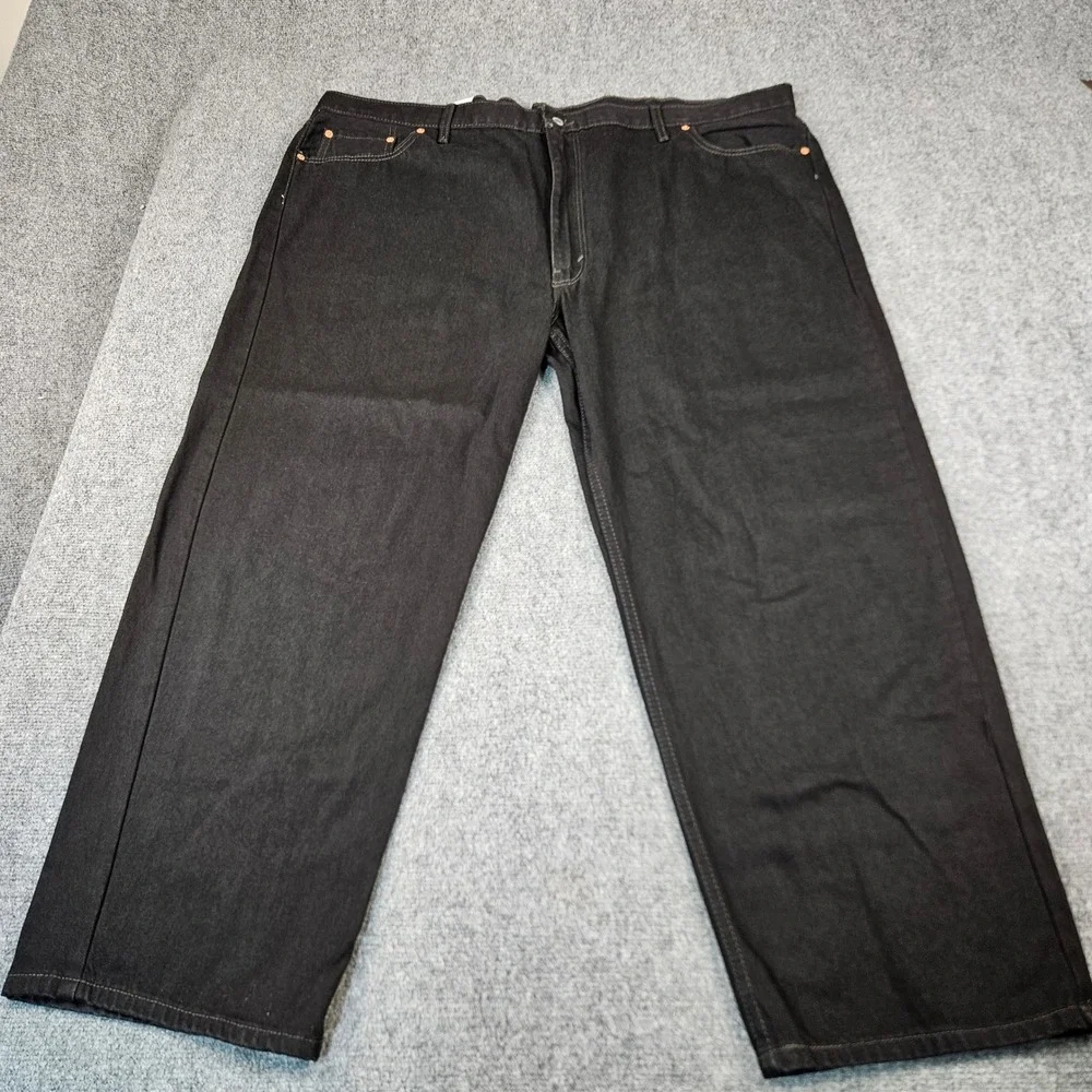 Levis 550 Relaxed Fit Black Stretch Denim Jeans Mens 52x32 01550-0260